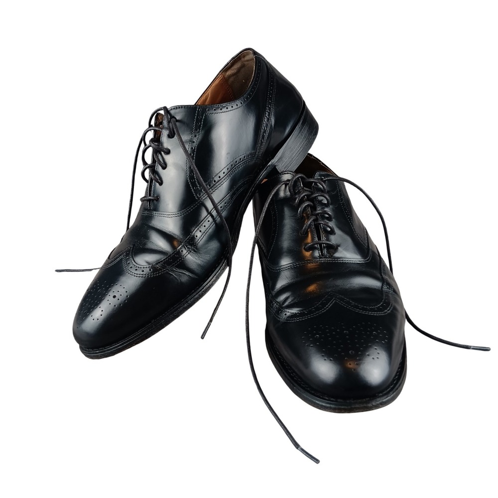 Hanover Masterflex Black Leather‎ Wingtip Oxford Dress Shoes Mens Size 13 D B